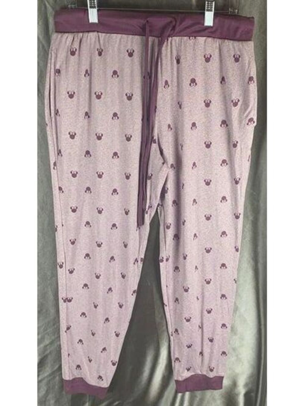 Disney Mickey Mouse Women's Pink Pajama Pants Size Large  Sleepwear Drawstring
